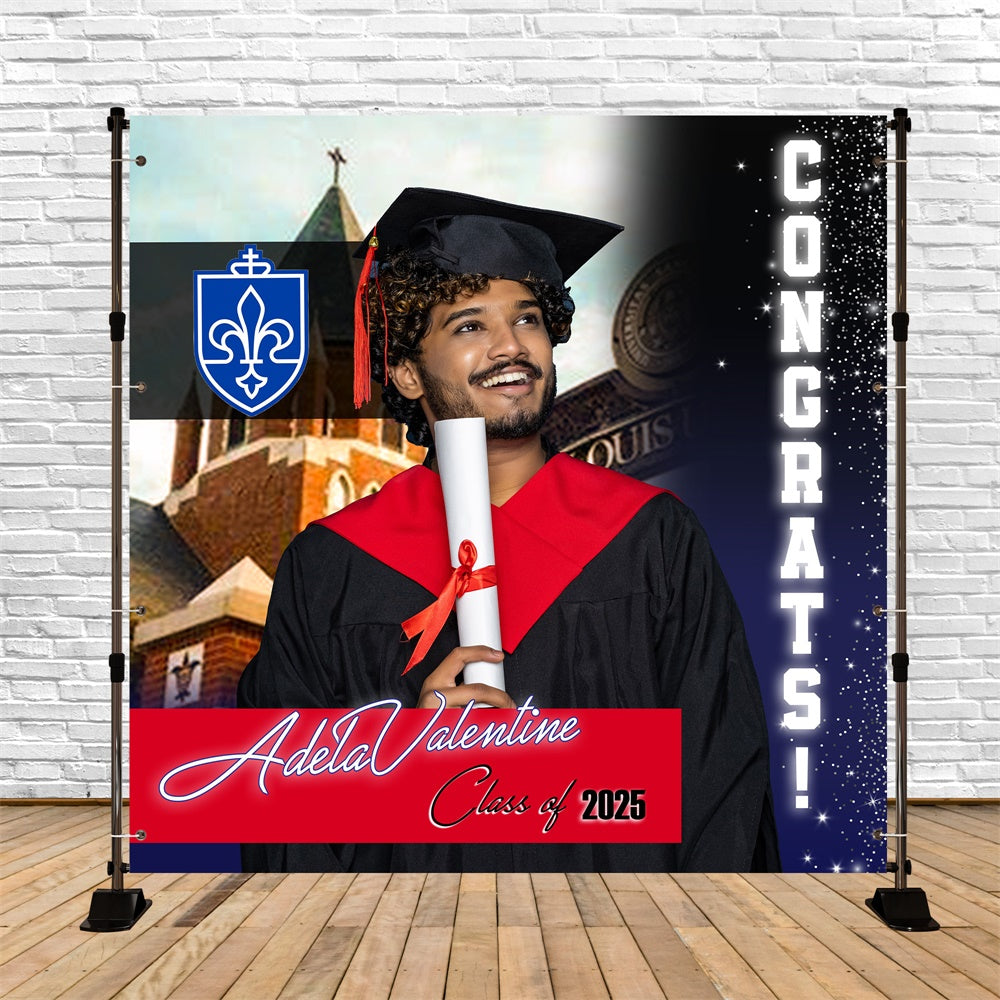 Hintergrund für Abschlussfeier Klassischer College-Stil Individueller Hintergrund für Abschlussfeier MRR5-58