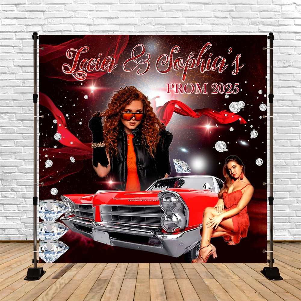 Prom Backdrop Ideen Vintage Auto Glanz Custom Graduation Party Hintergrund MRR5-60