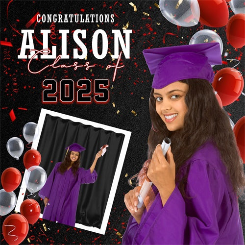 Graduation Backdrop Ballon Cheers Customized Party Graduation Backdrop MRR6- 13