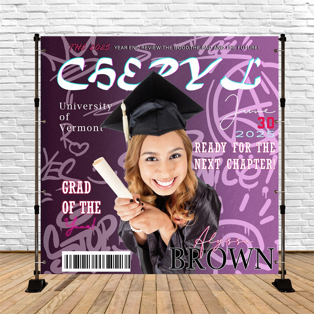 Personalisierte Graduation Backdrop Magazine Style Party Graduation Backdrop MRR6-14