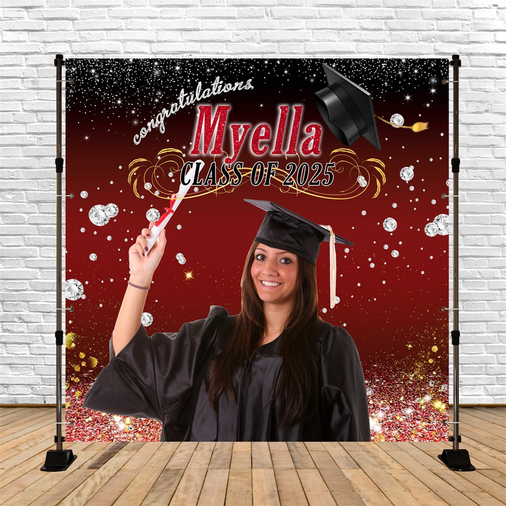 Individueller Hintergrund für Abschlussfeier Glitzernder Diamant Partyhintergrund für Abschlussfeier MRR6-19