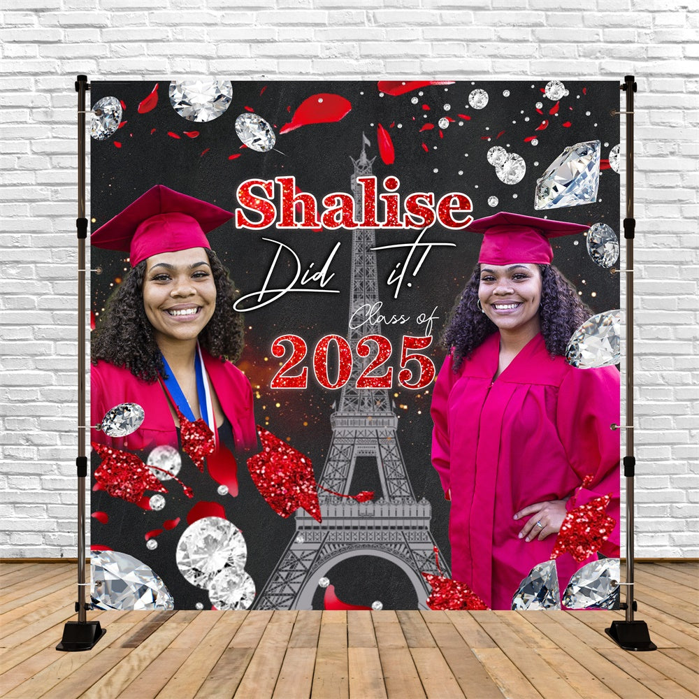 Fotohintergrund für Abschlussfeier Paris Glam Individueller Partyhintergrund für Abschlussfeier MRR6-20
