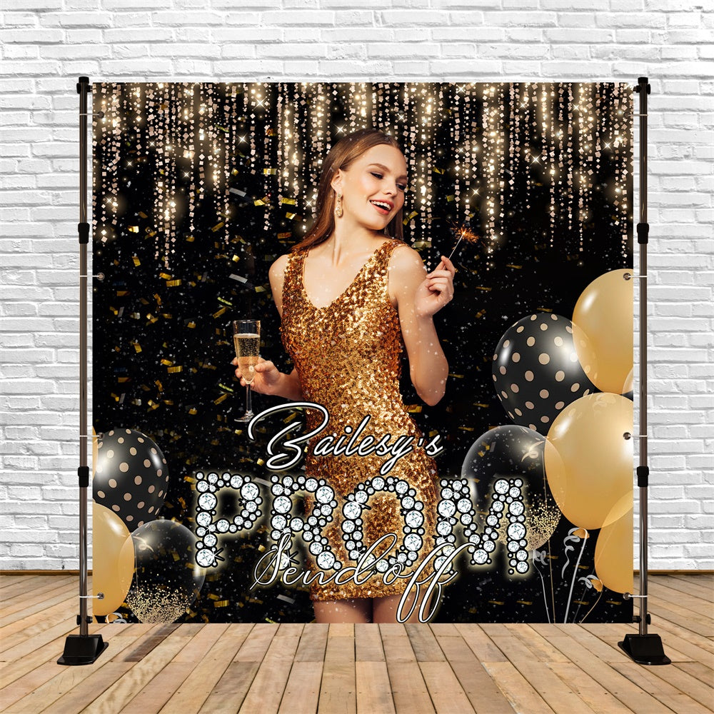 Prom Backdrops Luxe Lichter Ballon Customized Party Abschlussfeier Backdrop MRR6-3