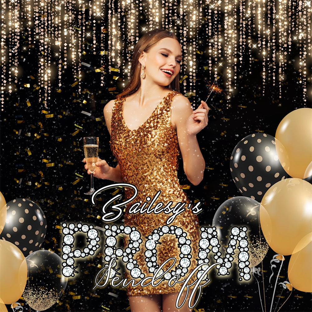 Prom Backdrops Luxe Lichter Ballon Customized Party Abschlussfeier Backdrop MRR6-3