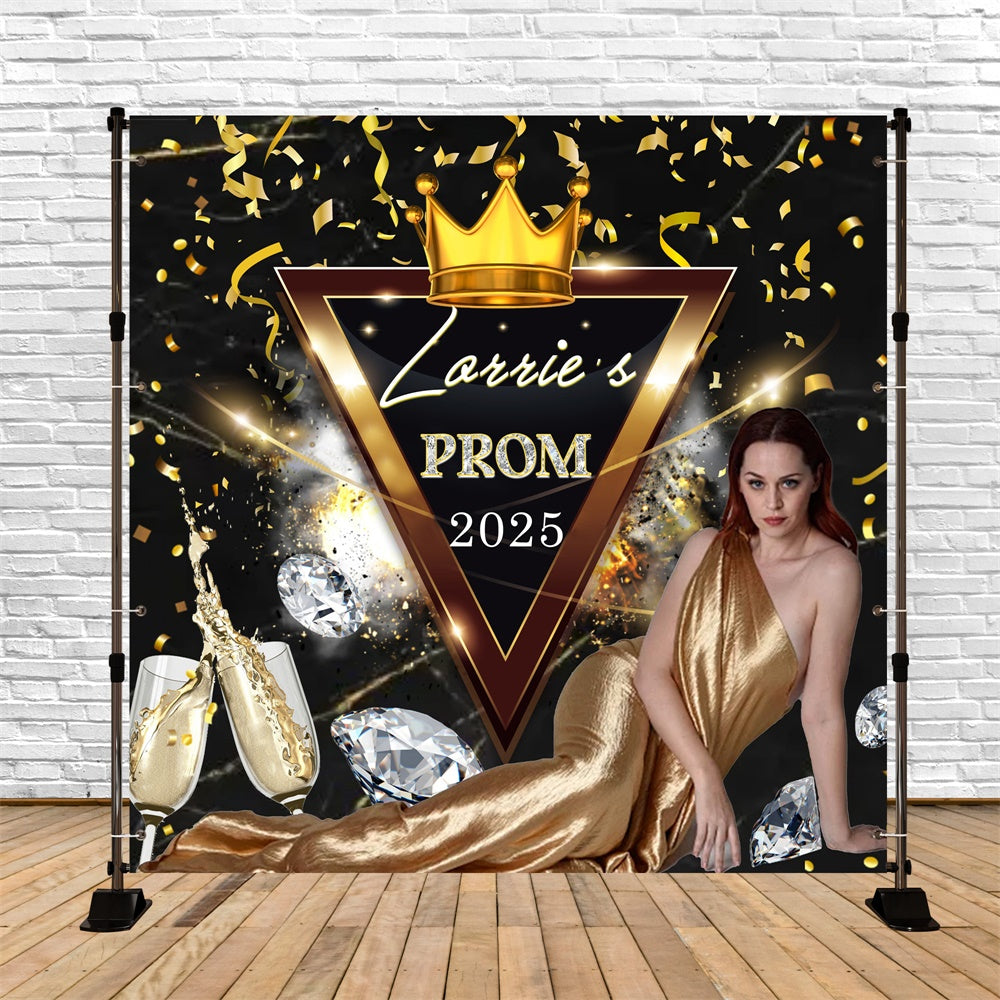 Abschlussball Backdrops Champagner Nacht Glanz Personalisierte Party Graduation Backdrop MRR6-31