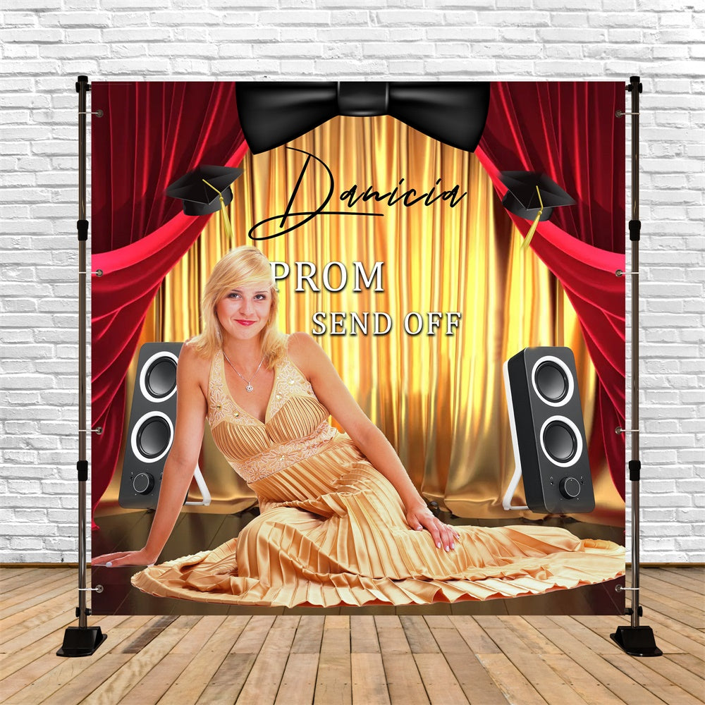 Abschlussball-Fotohintergrund Golden Stage Vibes Individueller Party-Abschluss-Hintergrund MRR6-32