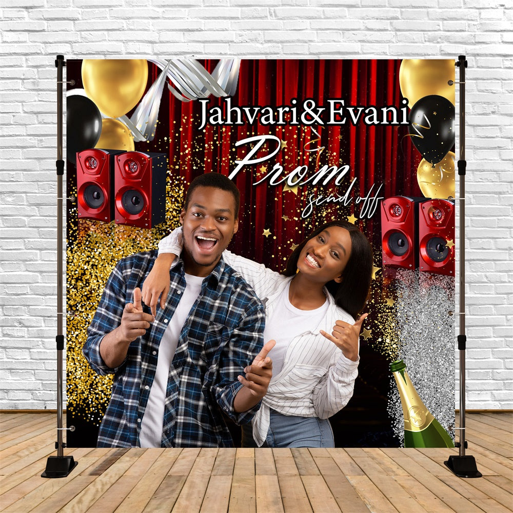 Backdrops für Abschlussball Konfetti Sparkle Personalisierte Party Graduation Backdrop MRR6-34