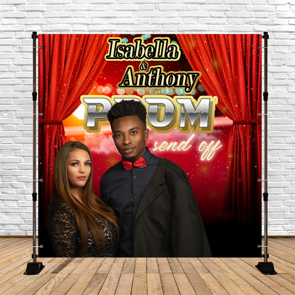 Prom Backdrop Rote Bühnennacht Backdrop Custom Party Abschlussfeier Backdrop MRR6-4
