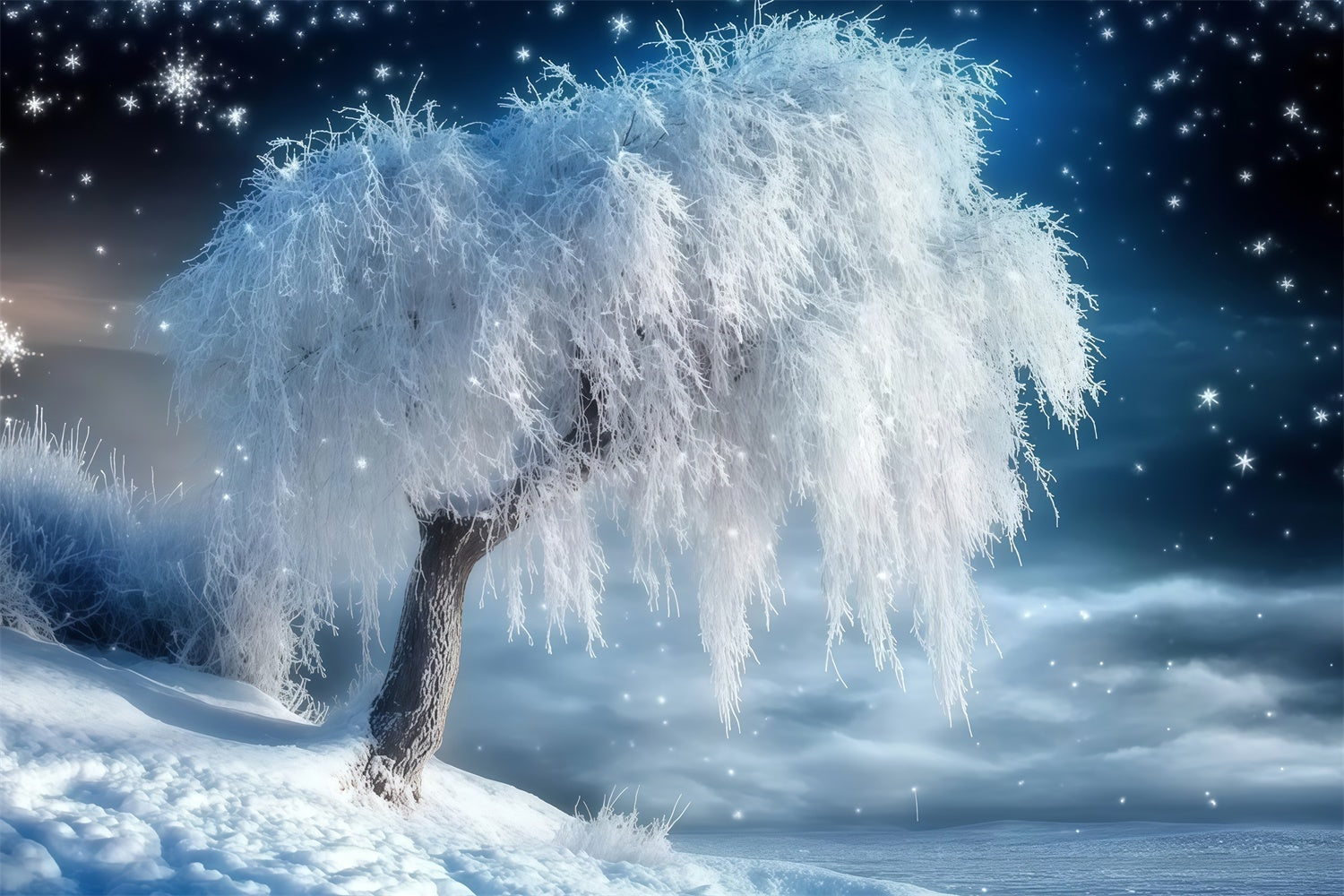Winterwald Hintergrund Schneefall Gelassenheit Hain Foto Hintergrund MRR7-106