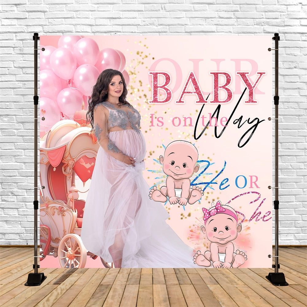 Custom Baby Shower Hintergrund Ballon Geschlecht Reveal Hintergrund MRR7-11