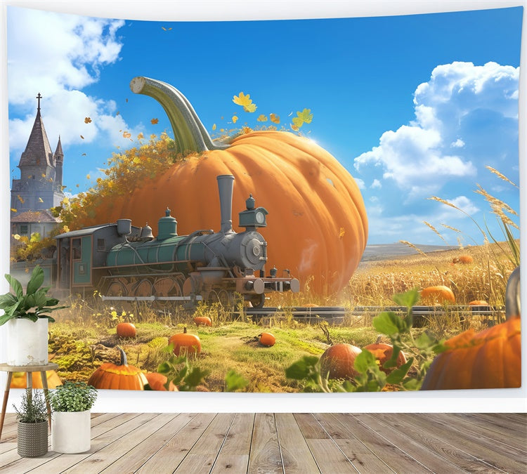 Herbst Fotokulisse Märchenhafte Erntezug Fotohintergrund MRR7-138