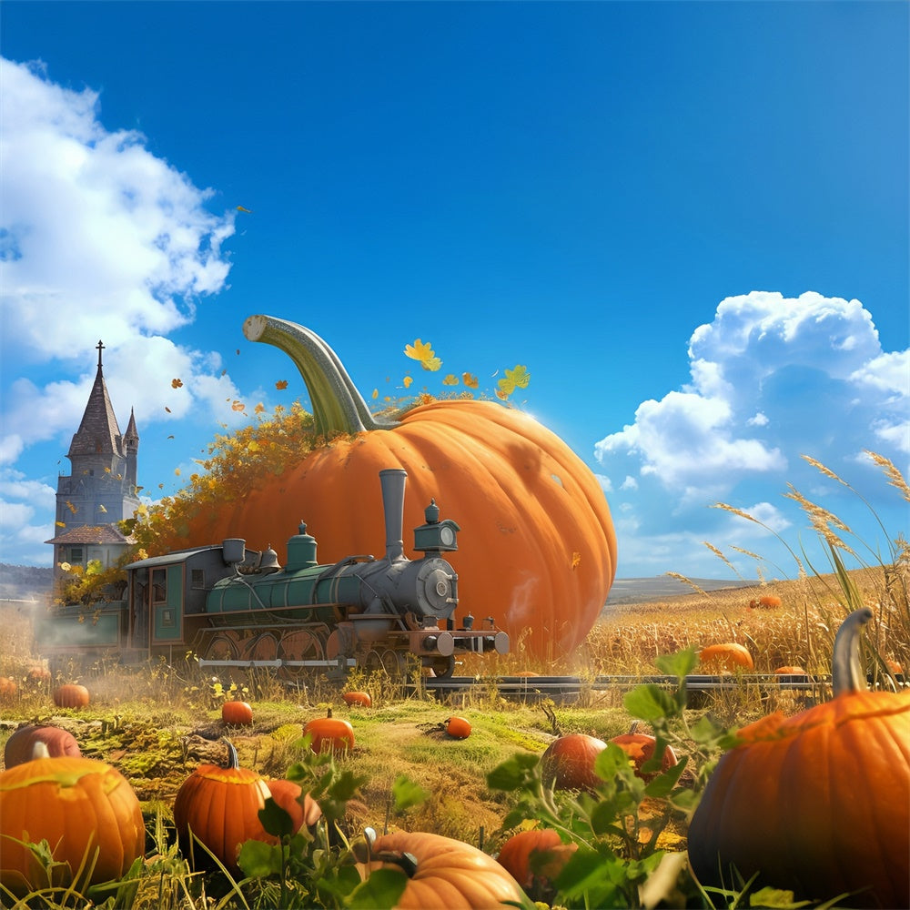 Herbst Fotokulisse Märchenhafte Erntezug Fotohintergrund MRR7-138