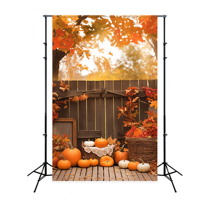 Herbst Fotografie Hintergrundkulisse Gemütliche Ecke Kürbis Fotohintergrund MRR7-142
