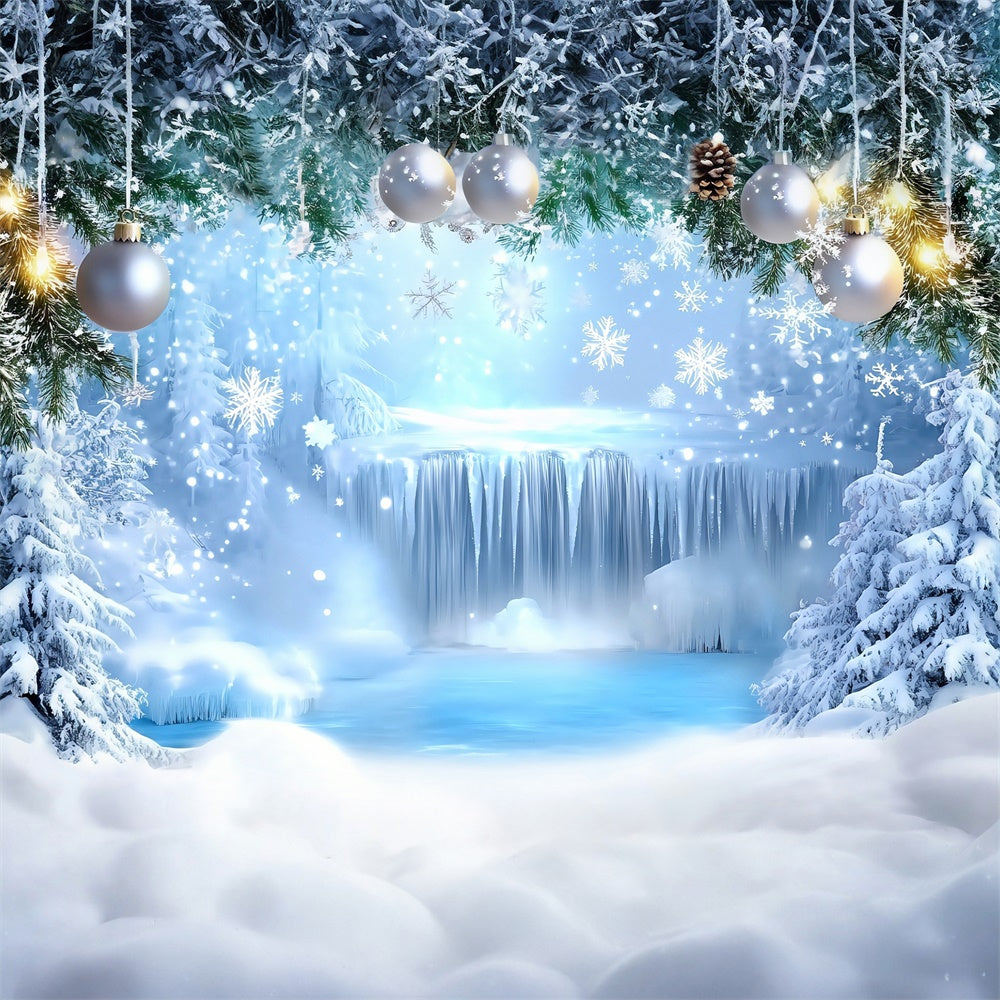 Winter Wonderland Backdrop Gefrorener Wasserfall Backdrop MRR7-168