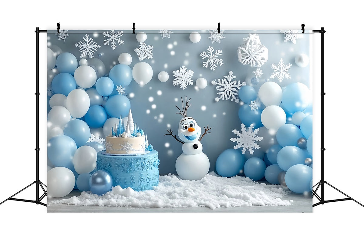 Winter-Fotohintergrund Schneemann Geburtstag Spaß Hintergrund MRR7-169