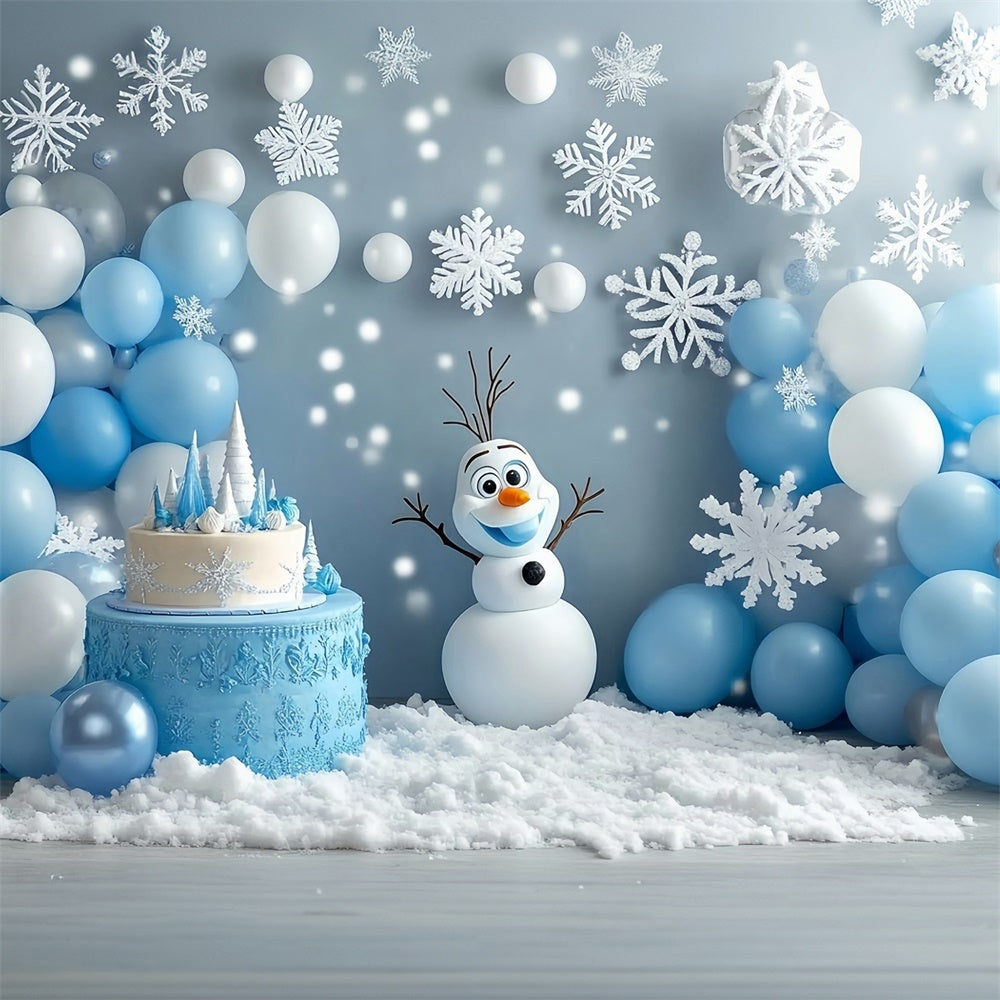 Winter-Fotohintergrund Schneemann Geburtstag Spaß Hintergrund MRR7-169