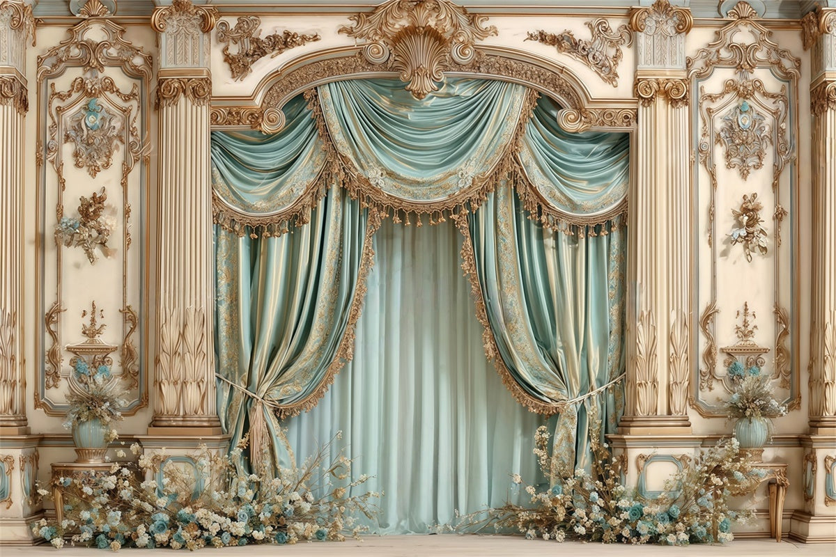 Rokoko-Hintergrund Eleganz Drapierung Vintage Fotohintergrund MRR7-224