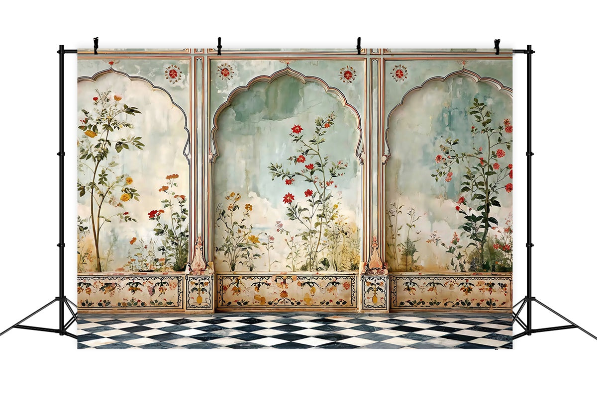 Vintage Backdrops Gemaltes Floral Bogen Panel Fotohintergrund MRR7-225