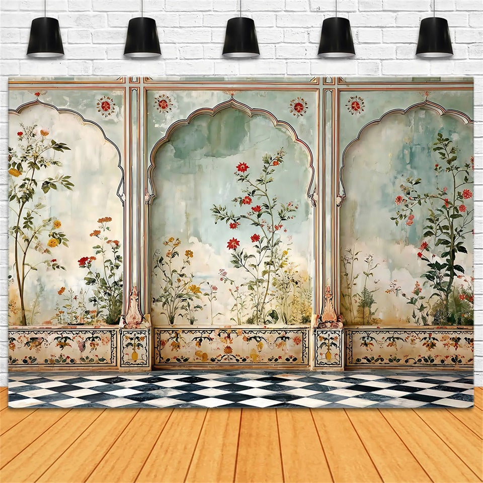 Vintage Backdrops Gemaltes Floral Bogen Panel Fotohintergrund MRR7-225