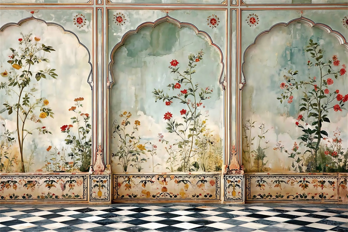 Vintage Backdrops Gemaltes Floral Bogen Panel Fotohintergrund MRR7-225