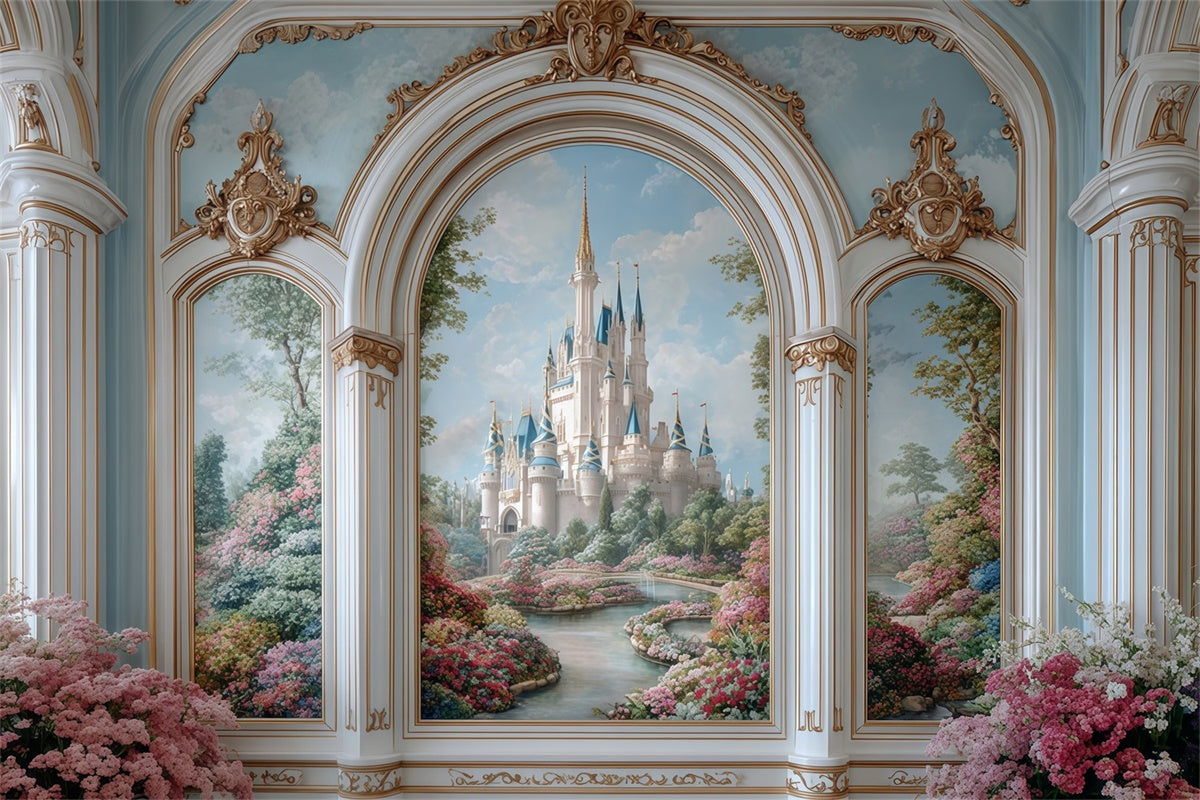 Vintage Backdrops Magische Palastansicht Wand Fotohintergrund MRR7-228