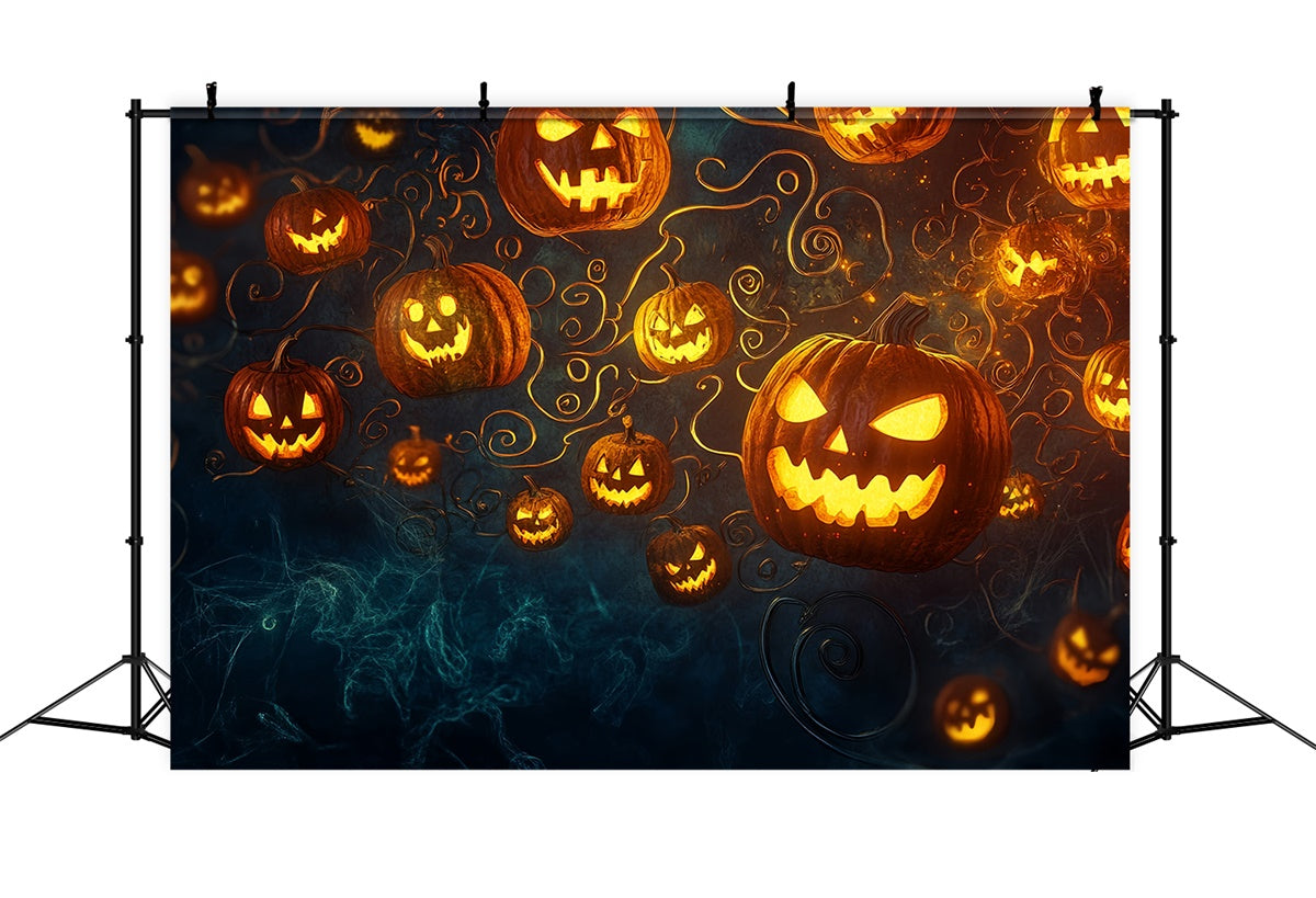 Halloween-Hintergrundkulissen Schwebender Kürbis Wahnsinn Hintergrund MRR7-23