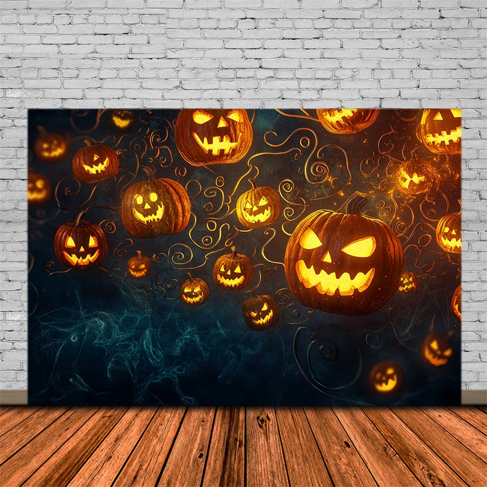 Halloween-Hintergrundkulissen Schwebender Kürbis Wahnsinn Hintergrund MRR7-23
