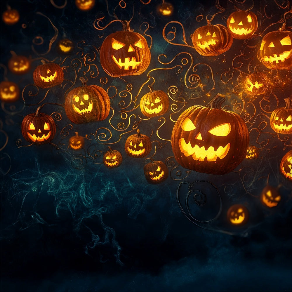 Halloween-Hintergrundkulissen Schwebender Kürbis Wahnsinn Hintergrund MRR7-23