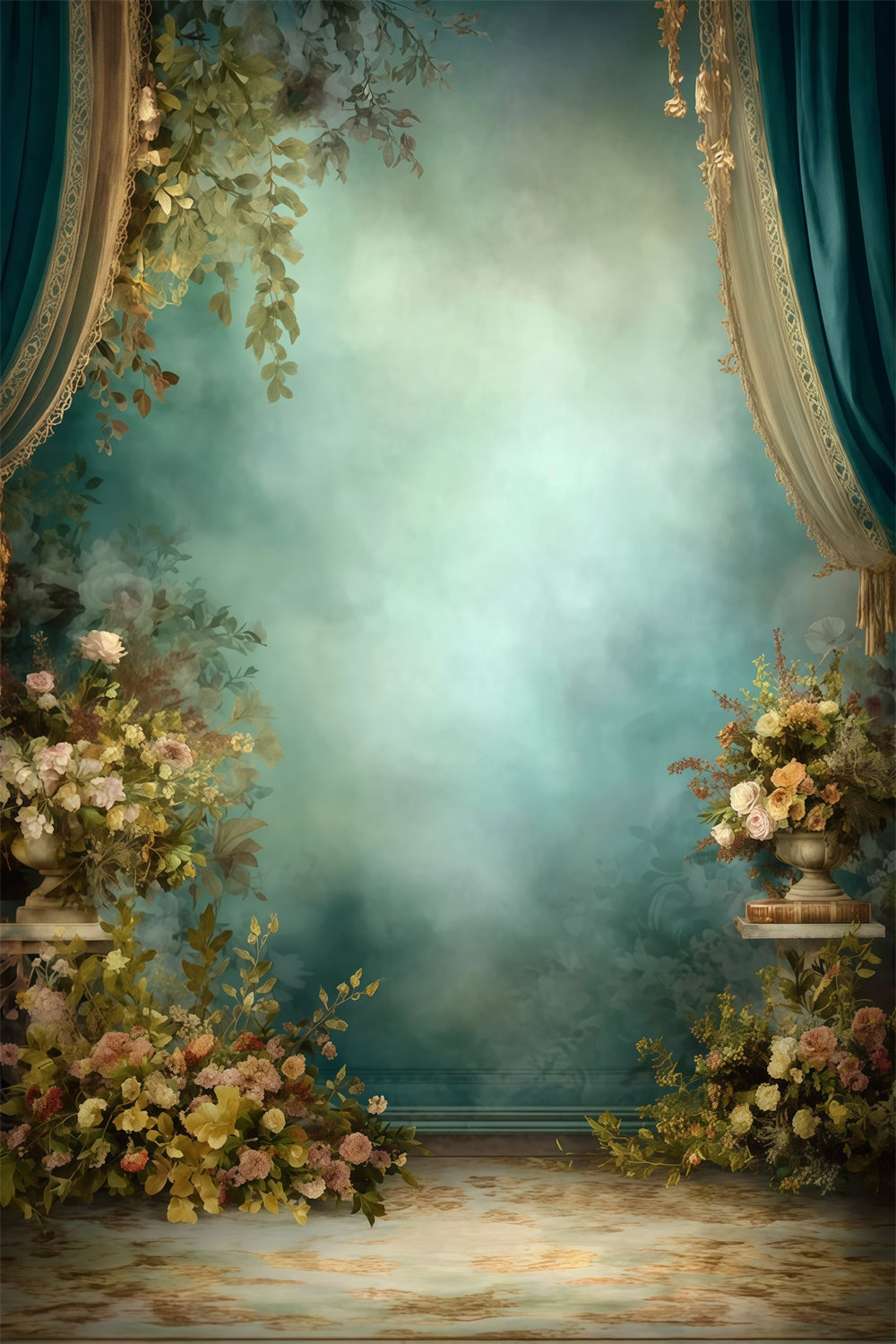 Backdrop Vintage Garden Mist Regal Curtain Fotohintergrund MRR7-239
