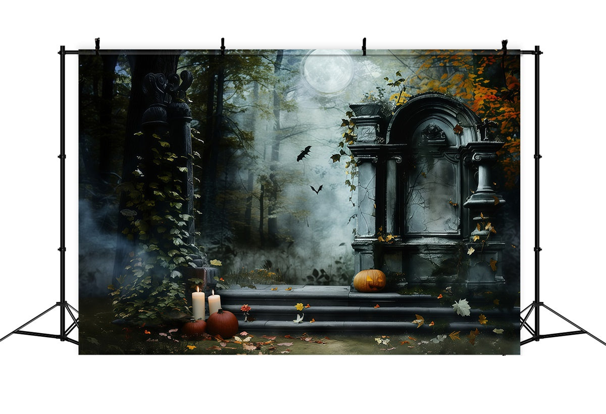 Halloween Friedhof Backdrop Gothic Tombstone Steps Backdrop MRR7-25