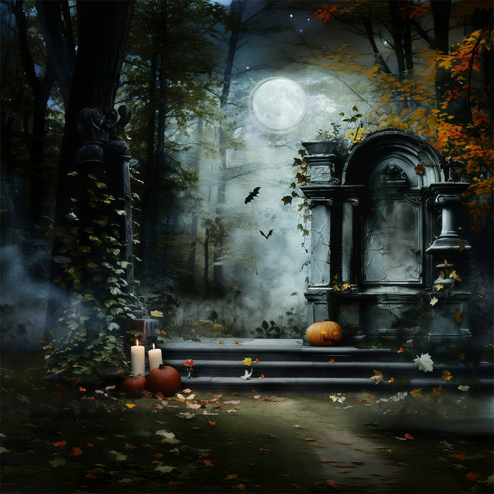 Halloween Friedhof Backdrop Gothic Tombstone Steps Backdrop MRR7-25
