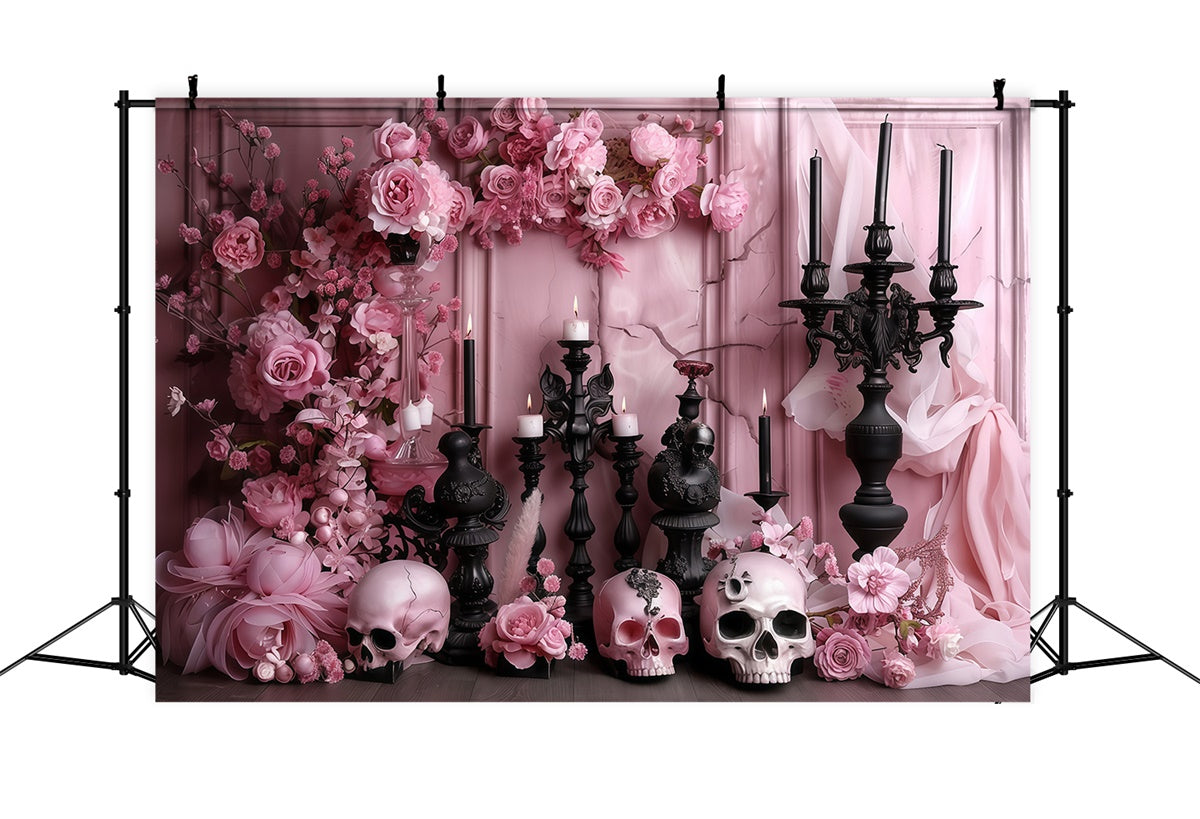 Gruselige Halloween-Hintergrundkulisse Elegante Rose Altar-Hintergrundkulisse MRR7-34