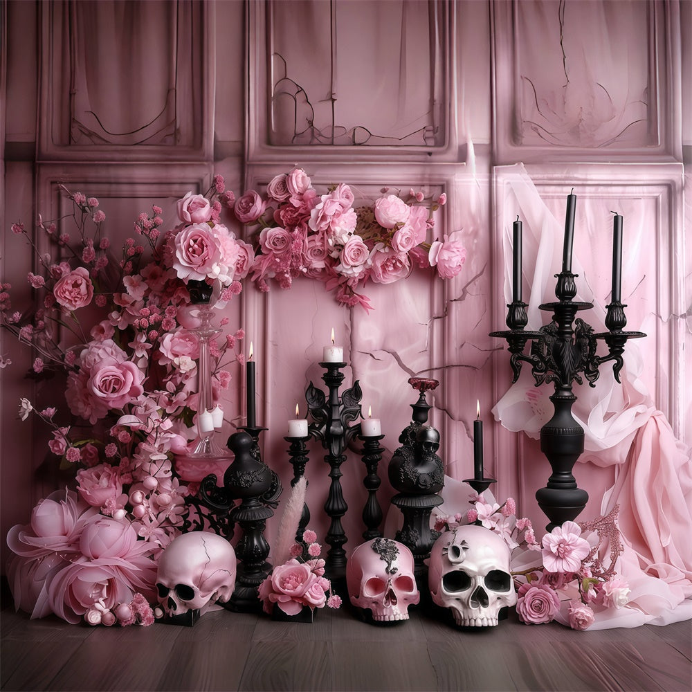 Gruselige Halloween-Hintergrundkulisse Elegante Rose Altar-Hintergrundkulisse MRR7-34