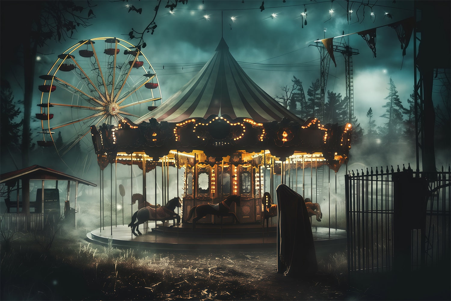Halloween Fotografie Backdrop Twilight Terror Park Backdrop MRR7-36