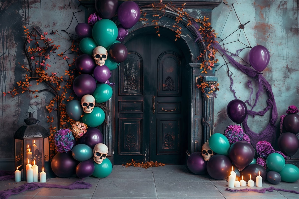Halloween Party Backdrop Geisterhafte Ballonschädel Backdrop MRR7-38