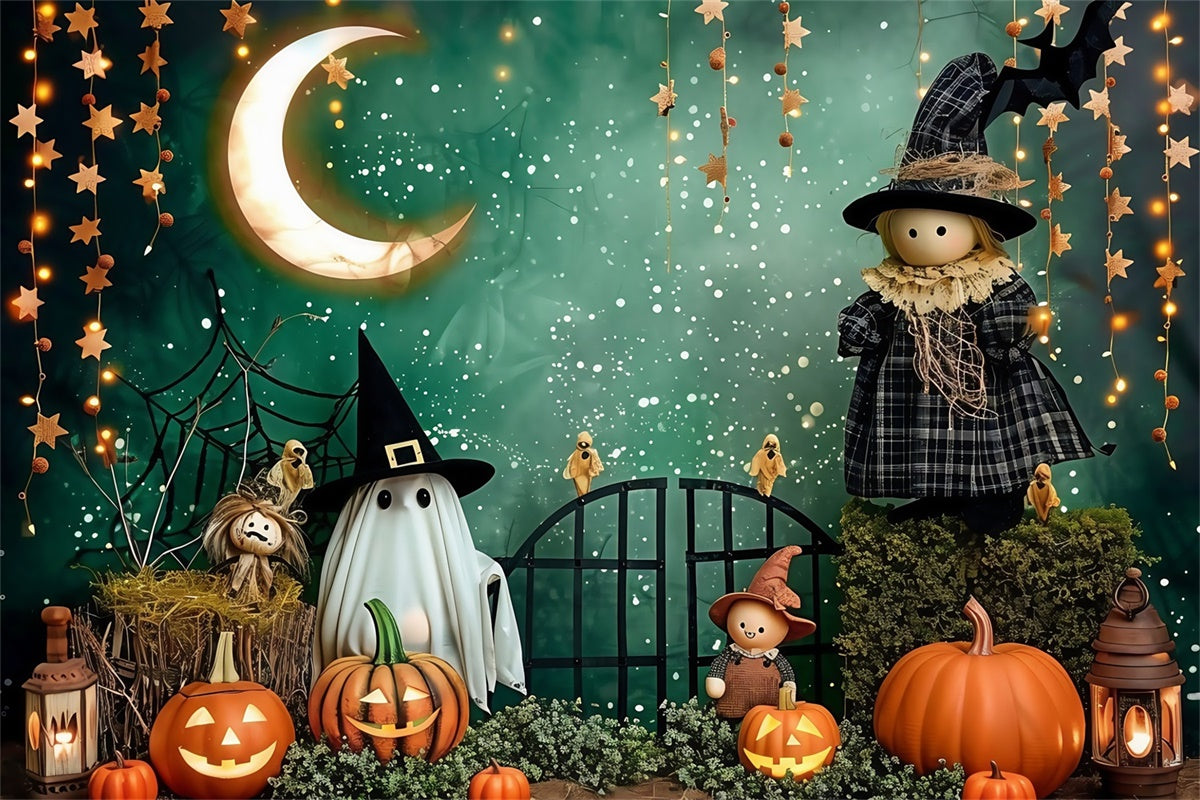 Niedlicher Halloween Hintergrund Mondschein Puppenparade Hintergrund MRR7-40