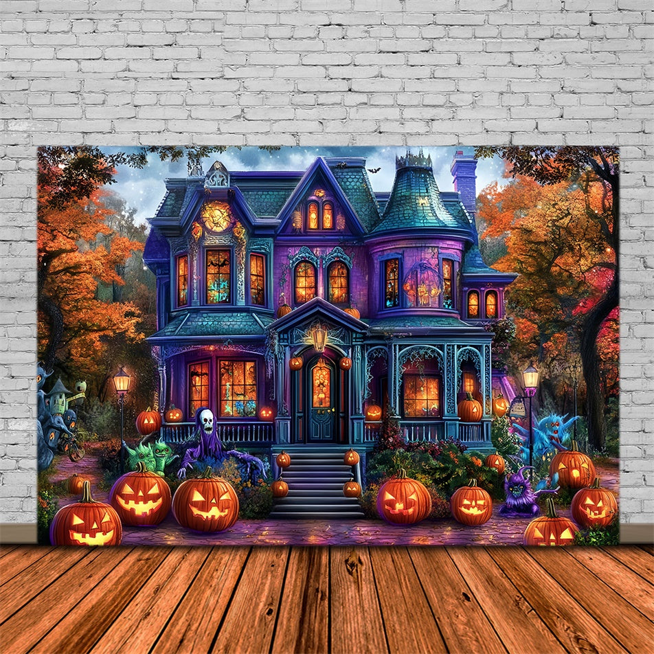 Halloween Fotokulisse Herbst Schrecken Anwesen Kulisse MRR7-41