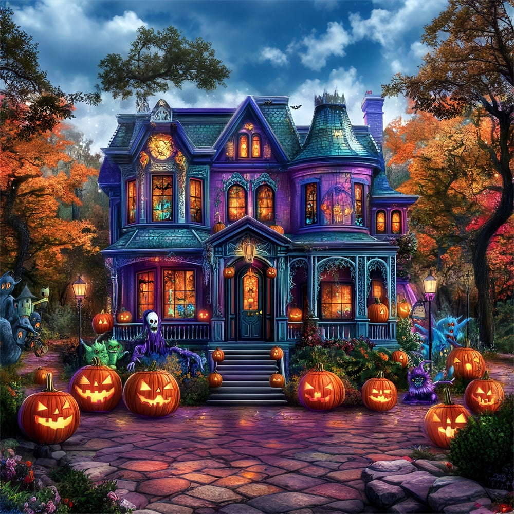 Halloween Fotokulisse Herbst Schrecken Anwesen Kulisse MRR7-41