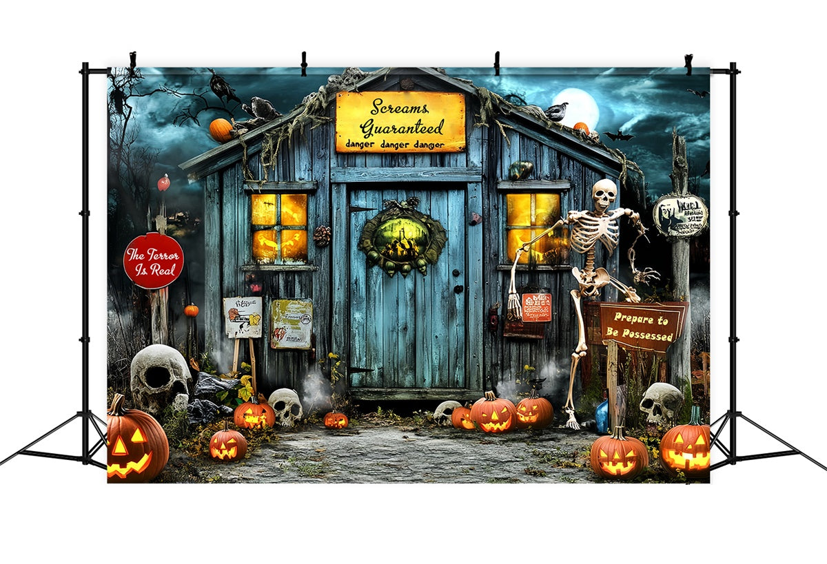 Fotografie Halloween Backdrop Kürbis Schädel Manor Backdrop MRR7-45