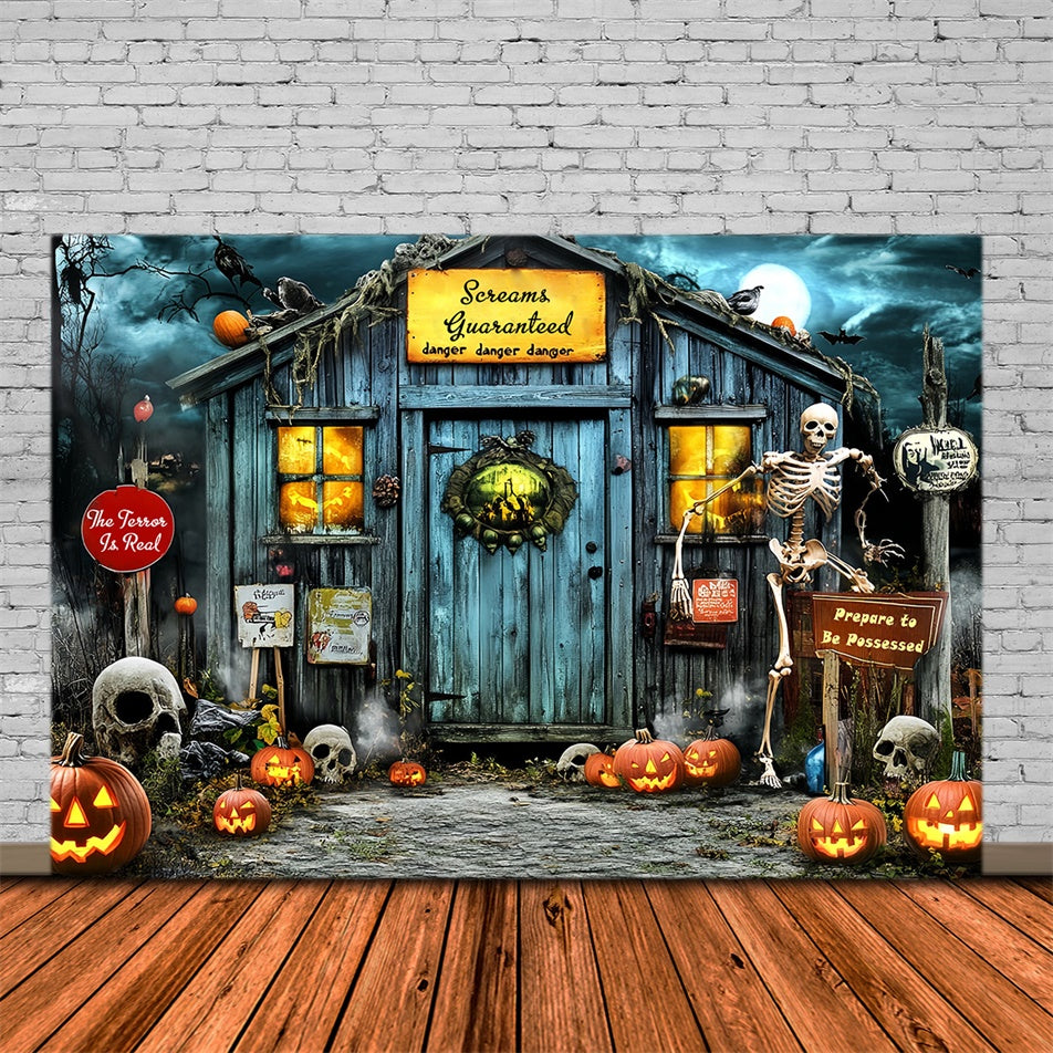 Fotografie Halloween Backdrop Kürbis Schädel Manor Backdrop MRR7-45
