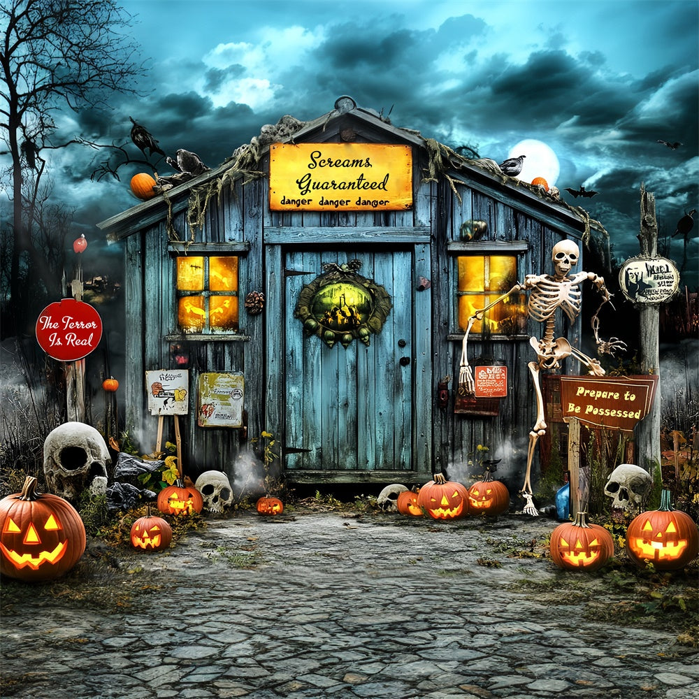 Fotografie Halloween Backdrop Kürbis Schädel Manor Backdrop MRR7-45