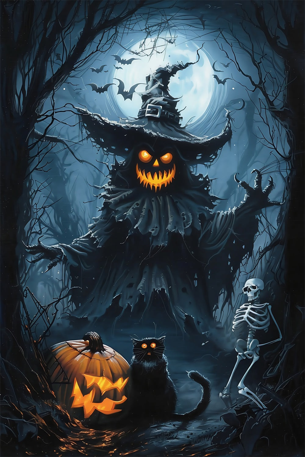 Halloween Mond Backdrop Kürbis Unhold Horror Backdrop MRR7-52