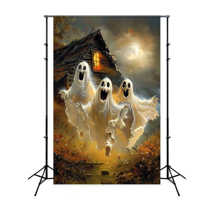 Fotografie Halloween Backdrop Moonlit Ghost Rush Backdrop MRR7-53