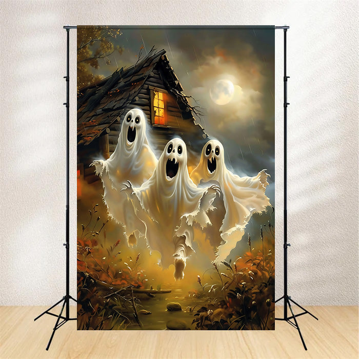 Fotografie Halloween Backdrop Moonlit Ghost Rush Backdrop MRR7-53