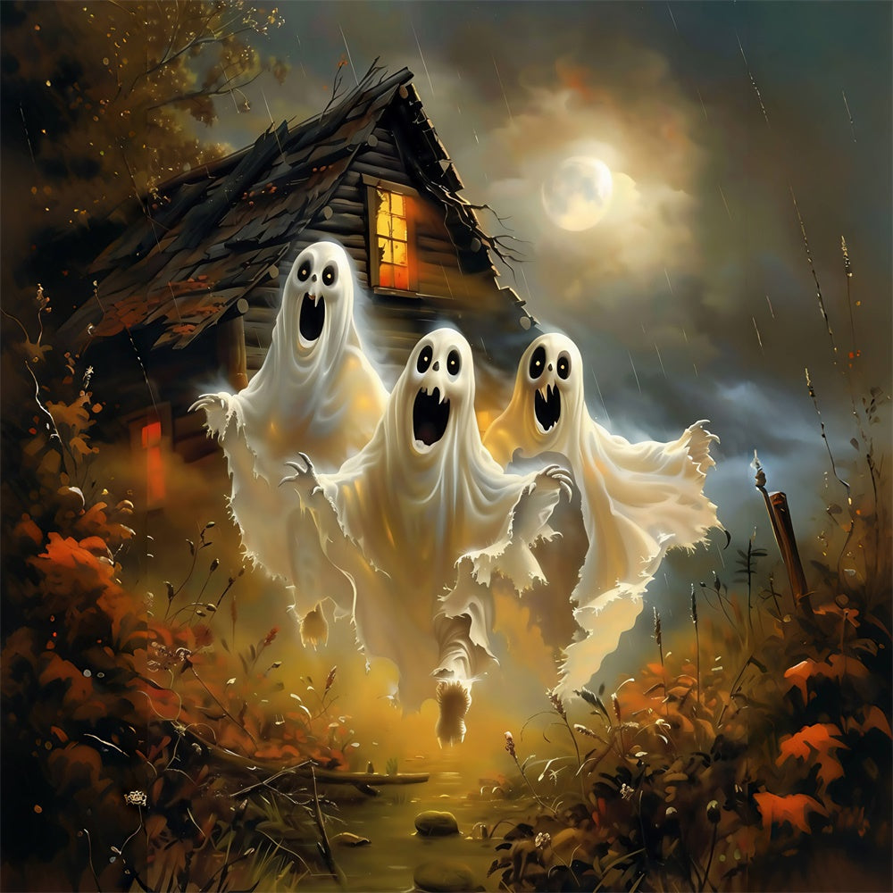 Fotografie Halloween Backdrop Moonlit Ghost Rush Backdrop MRR7-53