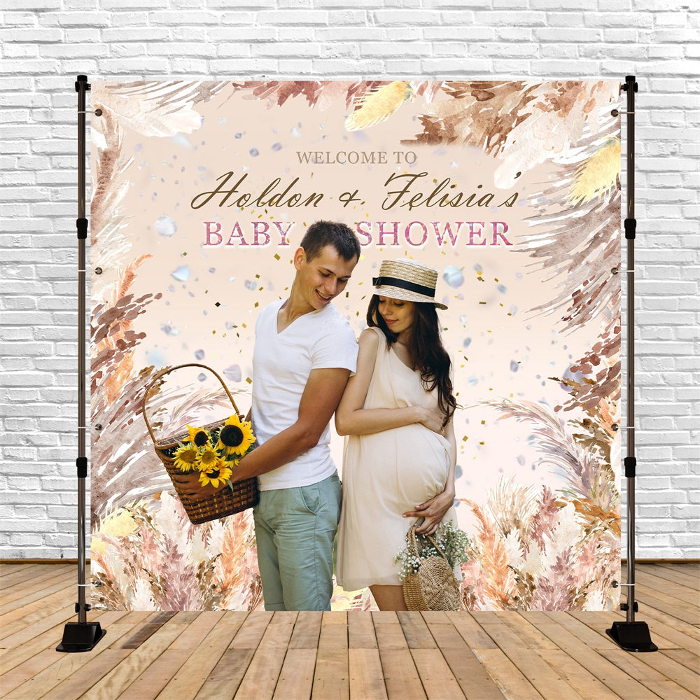 Baby Shower Fotokulisse Rustikale Felder Personalisierte Kulisse MRR7-8