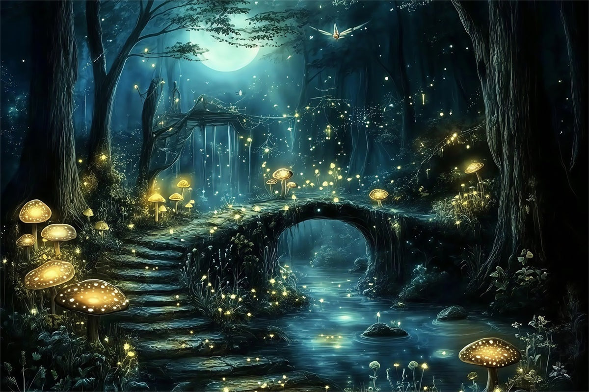 Fantasy Forest Hintergrundkulisse Glühwürmchen Whisper Creek Foto Backdrop MRR7-92
