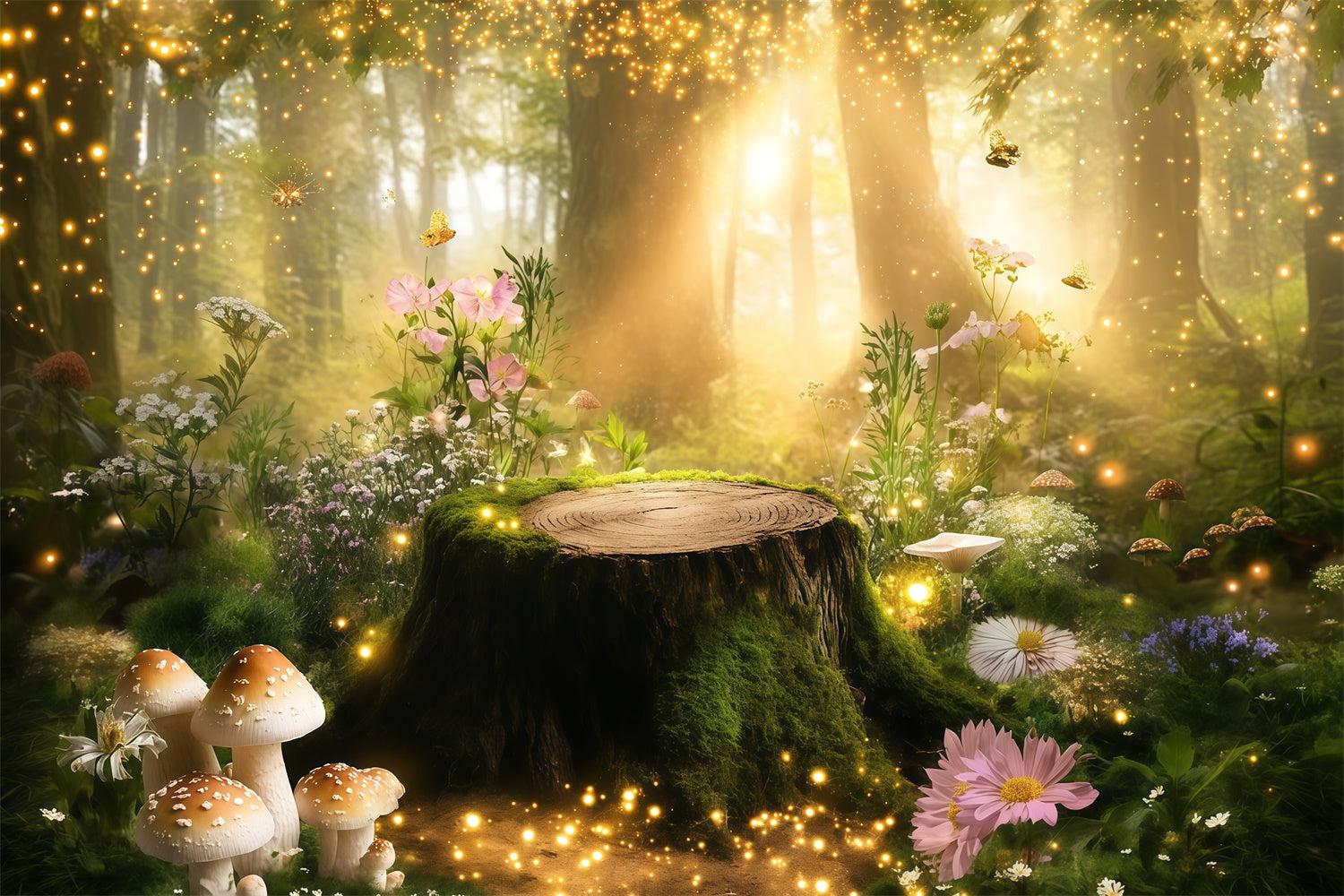 Fantasy Forest Backdrop Sonnenstrahl Feenwiese Foto Hintergrund MRR7-94