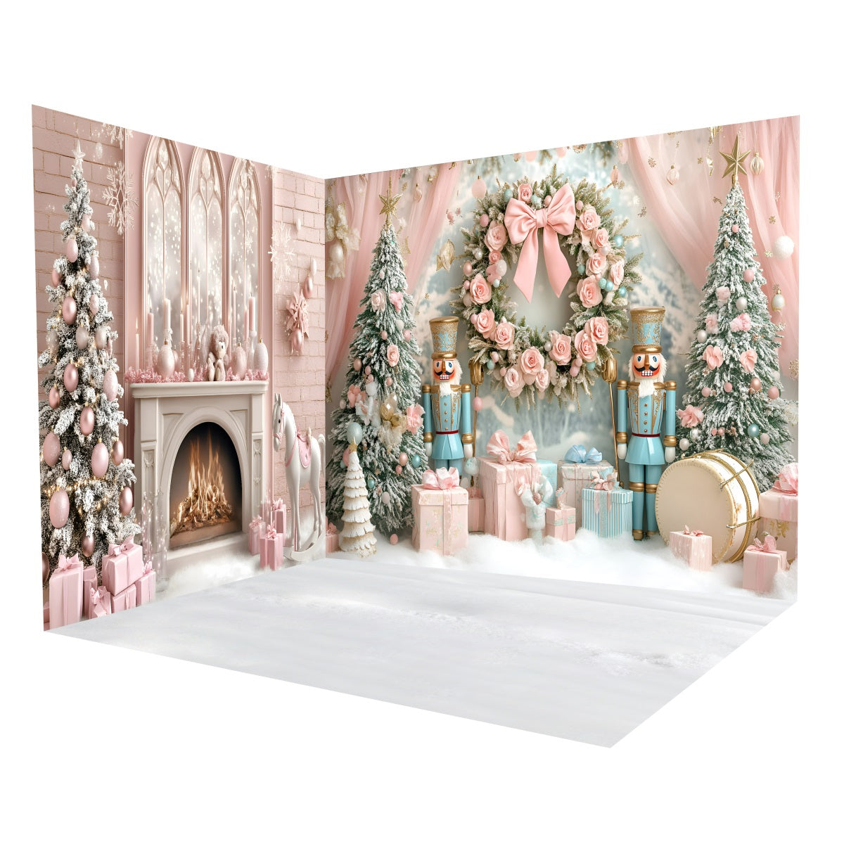 Weihnachts Studio Hintergründe Rosa Nussknacker-Weihnachts Fotohintergrund-Raumset MRR8-283