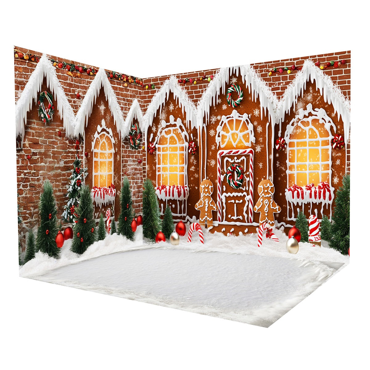 Weihnachtsfotohintergrund-Ideen Lebkuchen-Weihnachtshaus Fotohintergrund-Raumset MRR8-306
